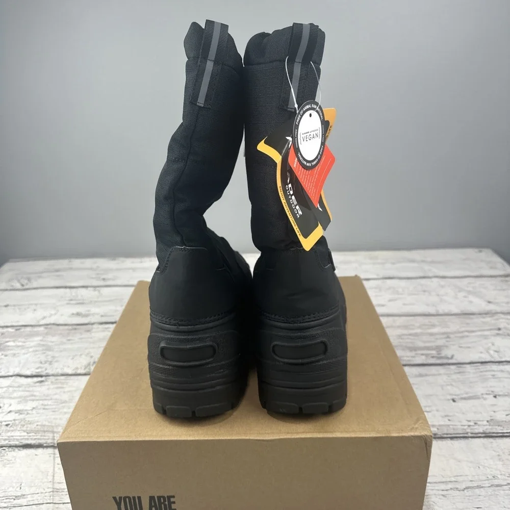 ALEADER Men's Insulated Waterproof Winter Snow Boots Black Size 11 NIB NEW